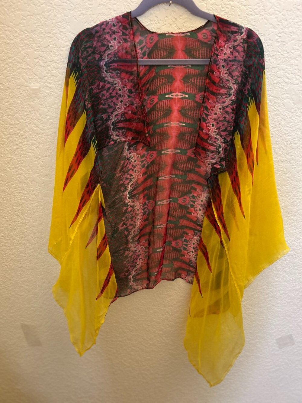 Kimono top, vibrant colors, one size